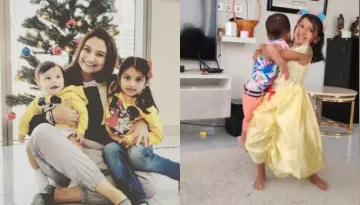 Dimpy Ganguly's Son, Aryaan Turns 2, His Sister, Reanna Lifts Him In Her Arms As They Dance Together