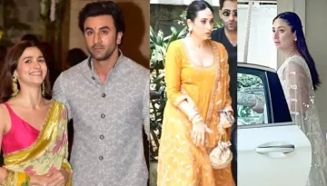 Karisma And Kareena Kapoor Stun In Traditional Ensembles For Ranbir-Alia's Pre-Wedding Ceremony