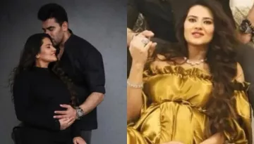 Kratika Sengar Shares Unseen Pictures From Maternity Shoot, Flaunts Her Baby Bump In A Golden Gown
