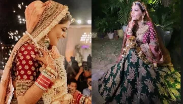 Fashion Blogger, Kritika Khurana Wore A Unique Contrasting Green And Red-Hued Lehenga For Wedding