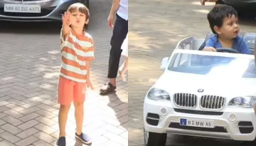 Kareena Kapoor's Son Jehangir Drives A Mini BMW While 'Bhai' Taimur Reacts To Paps Saying 'Bas Karo'