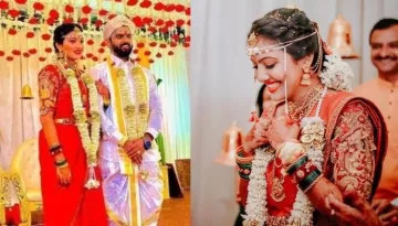 IAS Bride, Srushti Deshmukh Dazzles In A Kanjeevaram Saree Paired With Temple Jewellery On Her D-Day