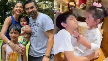 Shilpa Shetty Kundra's Daughter, Samisha Shetty Kundra Showers Kisses On 'Bhai' Viaan Kundra