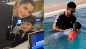 Sania Mirza's Husband, Shoaib Malik Gives Swimming Lessons To Their Son, Izhaan Mirza Malik