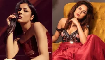 Shehnaaz Gill Raises The Temperature In A Red Leather Corset-White Pants Set Worth Rs. 5,500