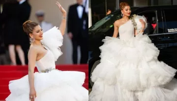 Cannes 2022: Urvashi Rautela Looks Sensational In Tony Ward's Ruffled Gown, Defines Love In White