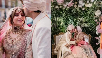 Kanika Kapoor Shares Kissing Picture With Gautam, Dazzles In A Blush Pink Manish Malhotra Lehenga