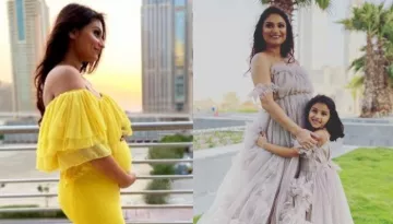 Dimpy Ganguly Twins With Daughter, Reanna In Maternity Pictures, Flaunts Baby Bump In A Flowy Gown
