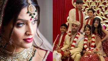 NRI Bride Walked Down The Aisle For The Second Time With All Of Her Kids For Her Wedding