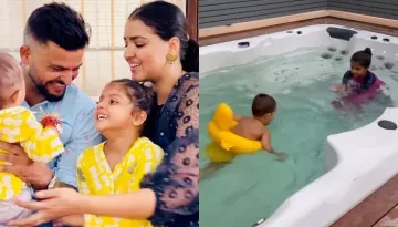 Suresh Raina's Daughter, Gracia Cheers For 2-Year-Old Baby Brother, Rio As He Tries To Swim [Video]