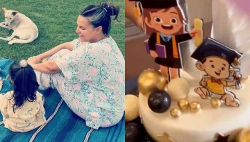 Neha Dhupia Cuts A Unique Cake For Daughter, Mehr's Preschool Graduation And Son's 8-Month Birthday
