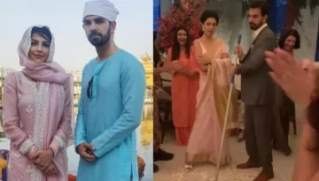 Karan V Grover Sweeps The Floor At His Wedding Reception, Poppy Jabbal Reminds Him Of Hubby Duties