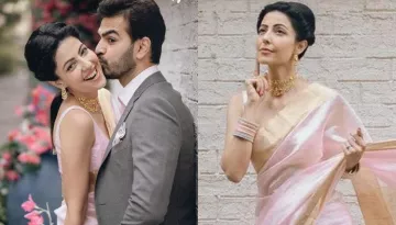 Karan V Grover's Wife, Poppy Jabbal Dons A Pink Saree For Reception, Flaunts A Unique Gold Choker