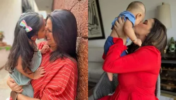 Neha Dhupia Finds Balance In Yoga With Kids, Mehr And Guriq, Shares Pics From Their Morning Session