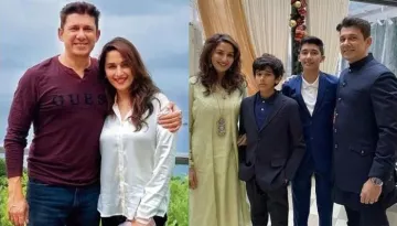 Madhuri Dixit Decodes The Role Of A Father, Shares Cutesy Pictures Of Hubby, Shriram With Their Sons