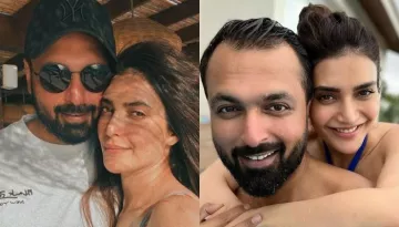 Karishma Tanna Posts Sizzling Pool Pictures With Hubby, Varun Bangera, Stuns In A Blue Bikini