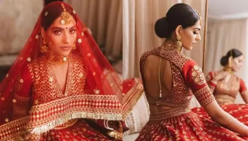 Sabyasachi Bride Donned A Red Tasselled Lehenga At 'Anand Karaj', Styled It With A Backless 'Choli'