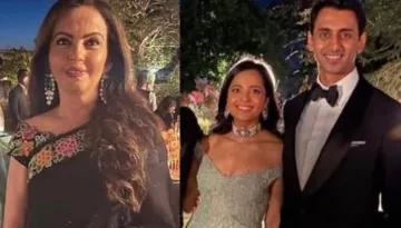 Nita Ambani Dons A Black Saree With Off-Shoulder Blouse For Isheta Salgaocar's Wedding Festivities