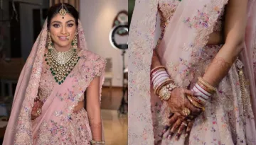 Anamika Khanna Bride Opts For A Pink Lehenga And Styles It With Unique White 'Chooda'