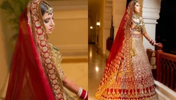 Bride Wore Modern 'Phulkari' Red Lehenga Designed By Manish Malhotra For Her Wedding Day