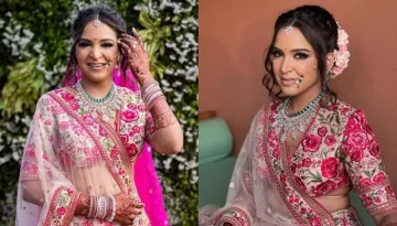 Sabyasachi Bride Stuns In Fuschia Pink Lehenga For Her Summer Wedding, Dons Diamond Jewellery