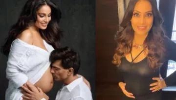 Bipasha Basu Flaunts Her Baby Bump In A Black Monokini, Twins With Hubby, Karan In Maternity Shoot