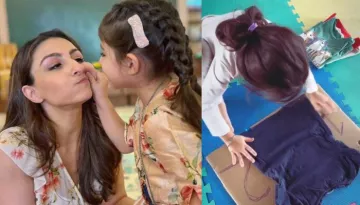 Soha Ali Khan's Daughter, Inaaya Helps Mommy With Household Chores, Folds Clothes Using A Life Hack