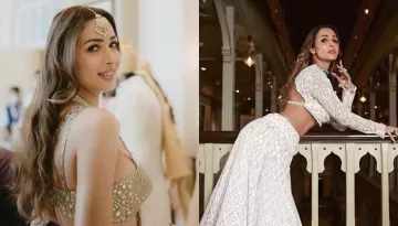 Malaika Arora Stuns In A White Saree Paired With A Hand-Embroidered Strappy Blouse Worth Rs 1,75,000