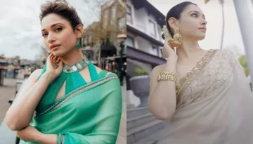 Tamannaah Bhatia Amps The Fashion Game In An Ivory-Coloured Saree Worth Rs. 78K
