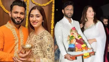 Disha Parmar And Hubby, Rahul Vaidya Are Trolled For Wearing Chappals During Ganapati 'Visarjan'