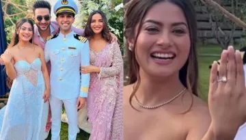 Krishna Mukherjee Flaunts Her 'Princess-Cut' Diamond Ring, Poses With Fiance, Chirag Batliwalla