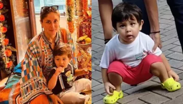 Kareena Kapoor's Son, Jehangir Sits In Front Of The Paps, Fan Jokes, 'He Is Self-Obsessed Like Bebo'