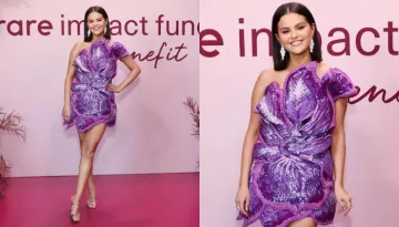 Selena Gomez Looks Like A Blooming Flower In Indian Designer, Rahul Mishra's Purple 'Iris Dress'