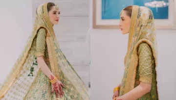 Pakistani Bride Radiated Charm In An Olive Green-Hued Sabyasachi Lehenga 'Choli' At Her Wedding