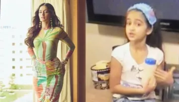 Ananya Panday Looks Adorable As She Shoots An Ad In Her Childhood Days, Poses With A Container