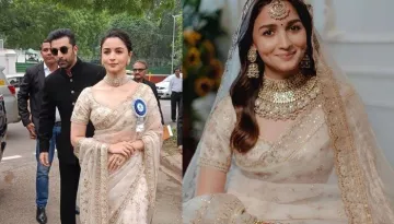 Alia Bhatt Stuns In White For The National Awards, Re-Drapes Her Wedding Saree From Sabyasachi