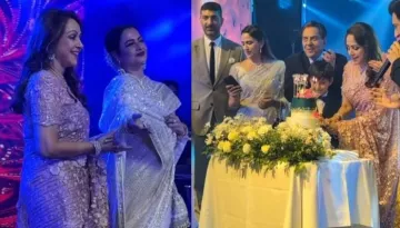 Rekha Dedicates A Dance To Hema Malini, The Latter Cuts Second Cake With Husband, Dharmendra