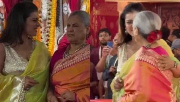 Kajol Fixes Jaya Bachchan's Blouse At Durga Puja Celebrations, Fans Applaud It
