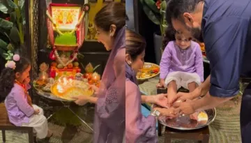 Shilpa Shetty Drops Video Of Daughter, Samisha's 'Kanya' Puja: Washes Her Feet, Receives Blessings