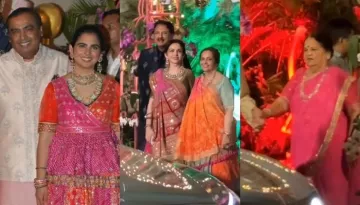 Isha Ambani Dons A Bandhani 'Anarkali' On Her Navratri Event, Nita And Kokilaben Twin In Pink Sarees