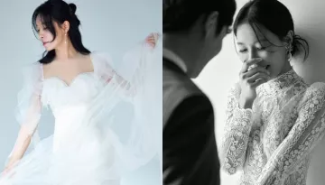'Crash Landing On You' Actress, Cha Chung Hwa Mesmarises In Her Dual White Wedding Ceremonies
