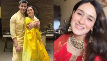 Newbie Mommy, Pankhuri Awasthy Dazzles In A Red Suit For Karwa Chauth With Hubby, Gautam Rode