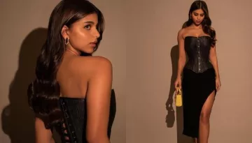Suhana Khan Oozes Glam As She Dons A Corset Top And Pairs It With A Thigh-High Slit Skirt
