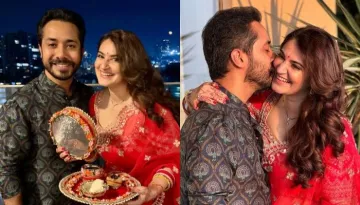 Shivaleeka Oberoi Rewears Wedding 'Dupatta' As A Saree For Celebrating 1st Karwa Chauth With Husband