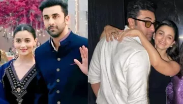 Alia Bhatt Wraps Her Arms Around Ranbir Kapoor, Duo Strikes Romantic Pose At Shah Rukh's B'Day Bash