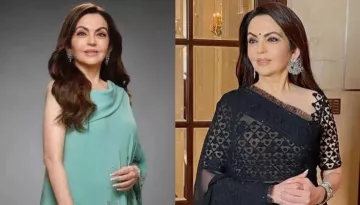Nita Ambani Dons A Noir Shadow Saree From Abu Jani Sandeep Khosla, Pairs It With A Nude Tulle Blouse