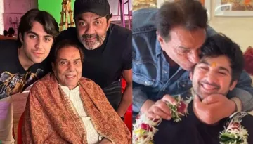 Dharmendra Celebrates Lohri With Son, Bobby And Grandsons, Karan, Rajveer, Aryaman, Fans Hail Them
