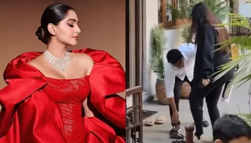 Sonam Kapoor Gets Trolled For Not Wearing Her Slippers Herself, Netizen Says, 'Sucks To Be So Rich'