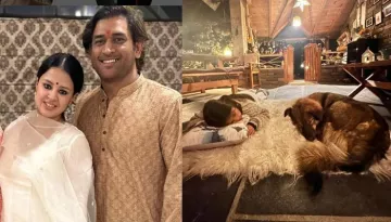 MS Dhoni's Daughter, Ziva Singh Dhoni Looks Adorable As She Was Sleeping With Her Dog In Her Cottage