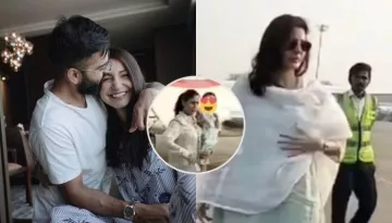 WC 2023: Anushka Sharma Arrives In Ahmedabad With Daughter, Vamika, Hides Baby Bump With A 'Dupatta'